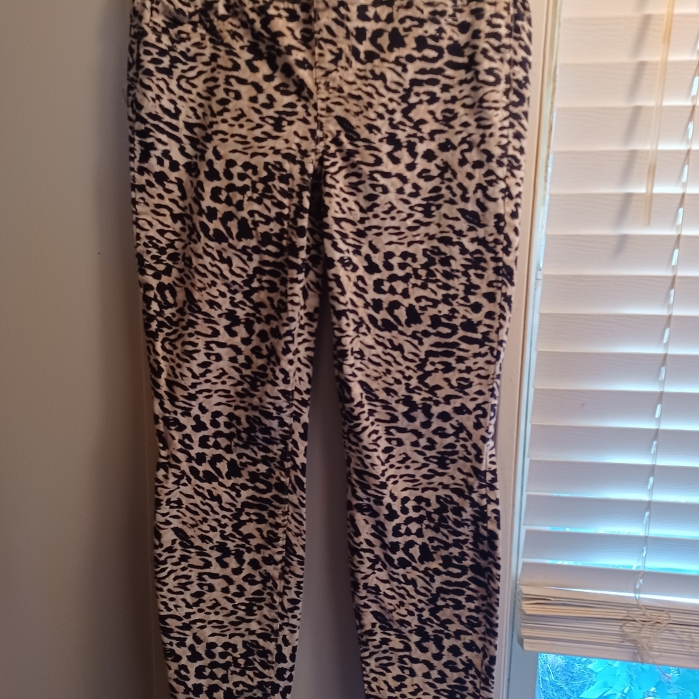 Leopard print pull on pants